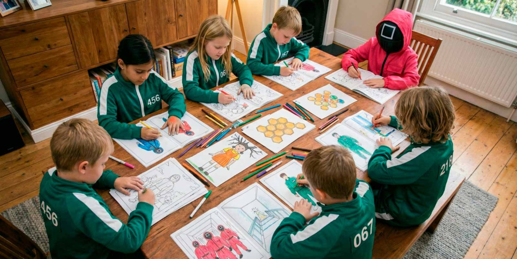 dibujos del juego del calamar, dibujos del juego del calamar gratis, dibujos del juego del calamar para imprimir, dibujos squid game para colorear, páginas del juego del calamar imprimibles