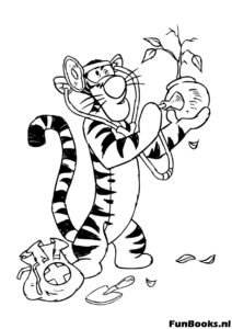 Tigger Honigtopf Ausmalbild Tigger schaut neugierig in einen Honigtopf umgeben von summenden Bienen süße Leckerei Ausmalbild