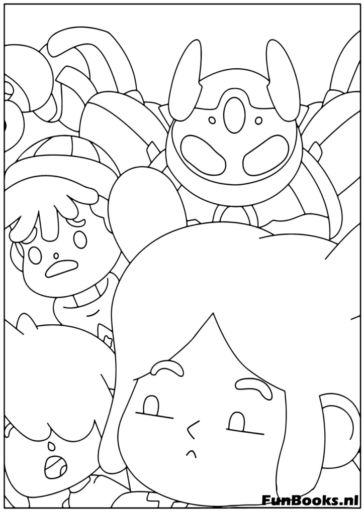 Gros plan d'amis Toca Boca prenant une photo selfie de groupe coloriage