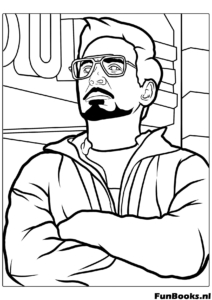 Robert Downey Jr como Tony Stark usando gafas de sol dibujo para colorear
