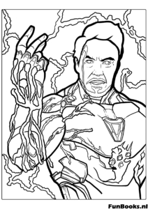 Tony Stark ohne Helm zeigt Energie Kraft Ausmalbild