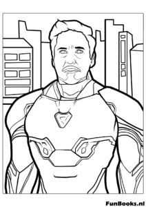 Nahaufnahme Portrait von Tony Stark in Iron Man Rüstung Ausmalbild