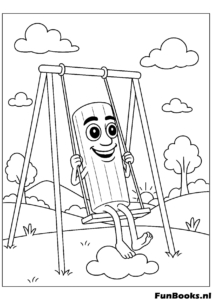 Tung Tung Sahur Schaukel Spielplatz Ausmalbild