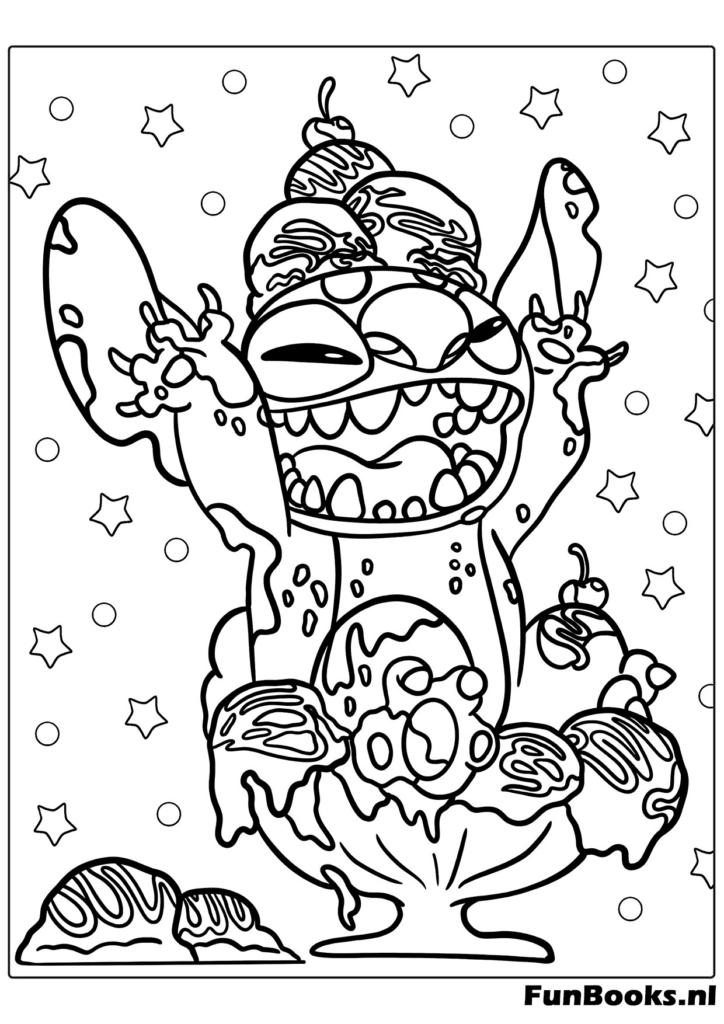 Coloriage scène calme Lilo et Stitch
