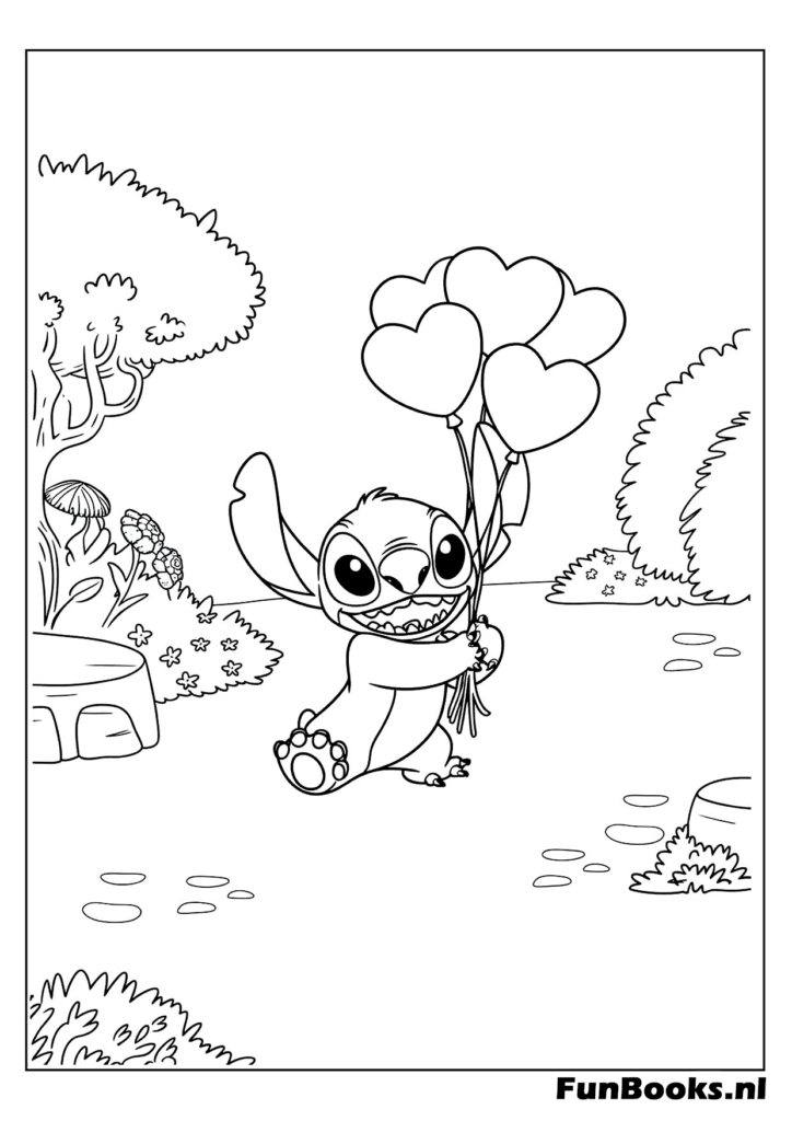 Coloriage Lilo et Stitch gratuit avec Stitch souriant